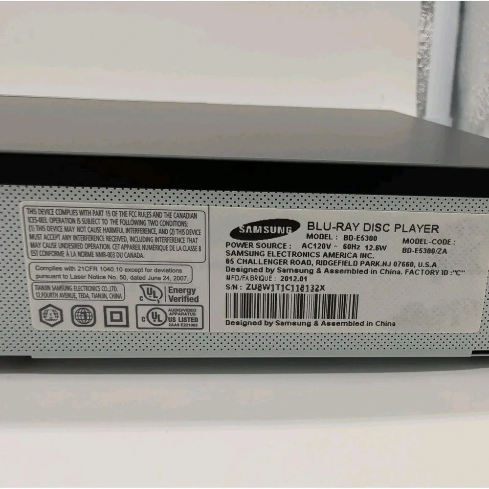 SAMSUNG BD-E5300 Blu-Ray  DVD Player with Remote Tested & Working EUC